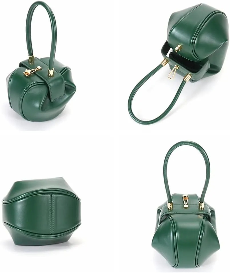 Mn&Sue Fashion Designer Women's Genuine Leather Top Handle Handbag Evening Bag Party Prom Wedding Purse