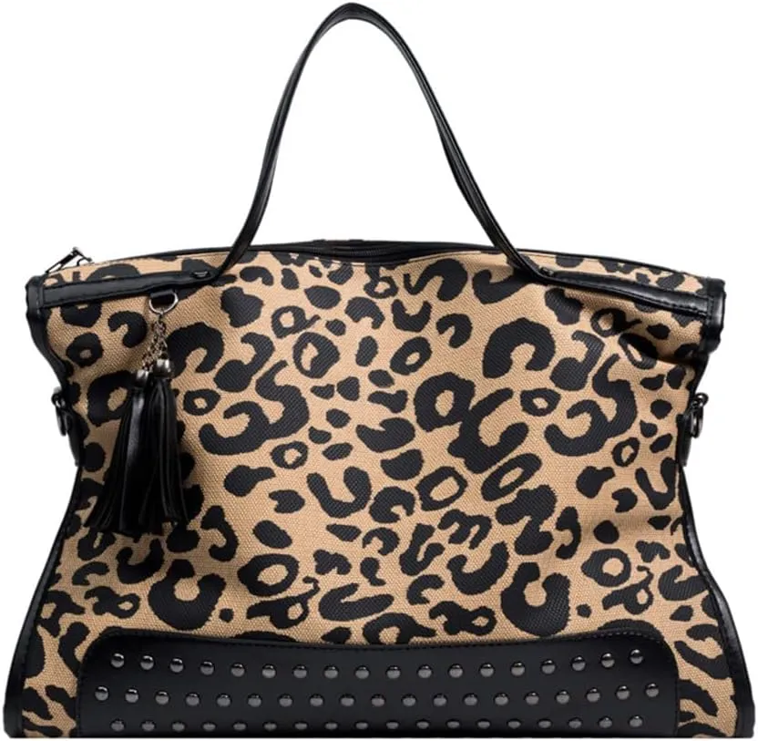 Mn&Sue Punk Motorcycle Style Rivet Studded PU Leather Women Handbags Ladies Top Handle Satchel Large Tote Bag Crossbody Bags