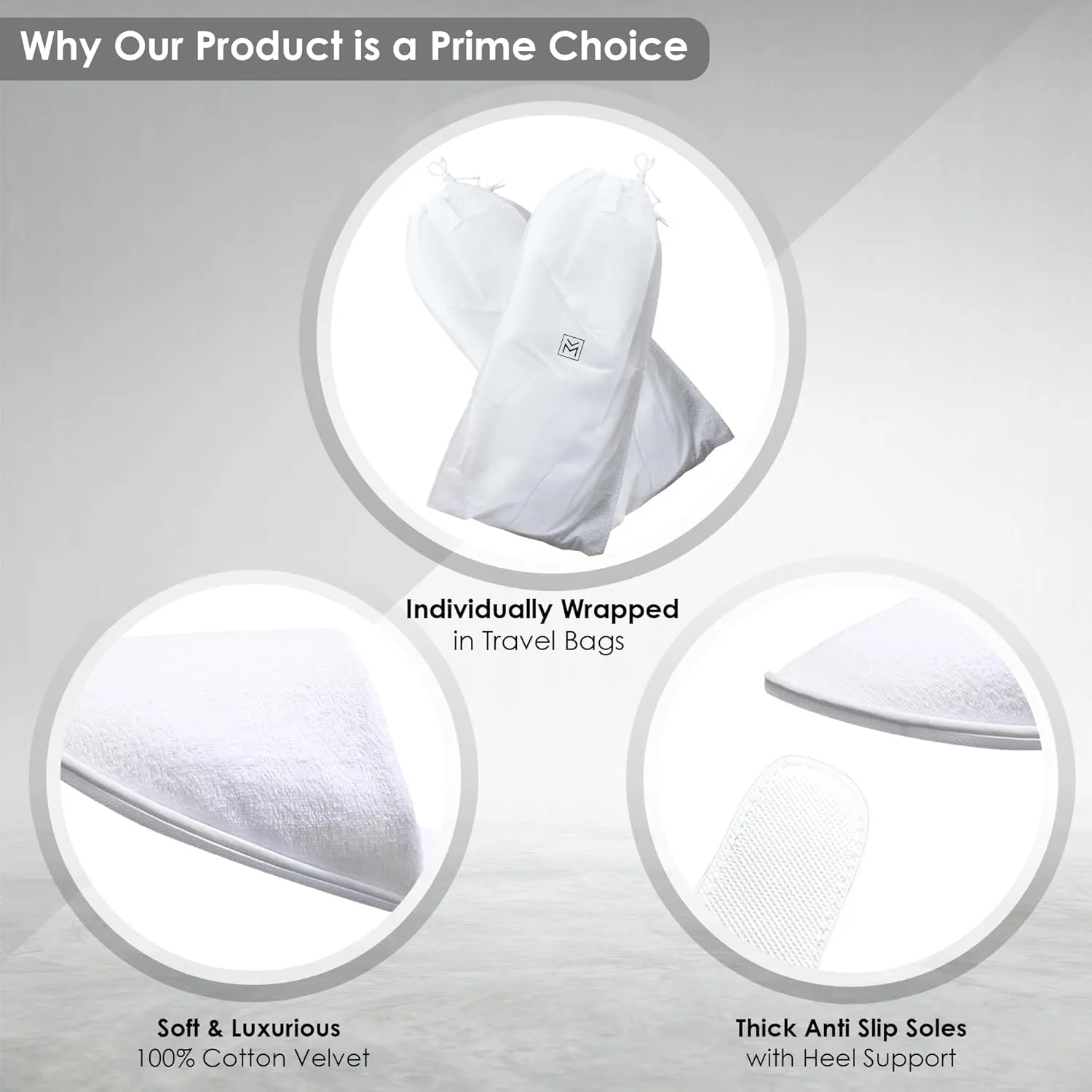 MODLUX Spa Slippers, 6-12 Pairs Cotton Velvet Closed Toe Disposable Slippers for Guests with Travel Bags, House, Indoor, Bathroom, Bedroom, Hotel, Bride Slippers