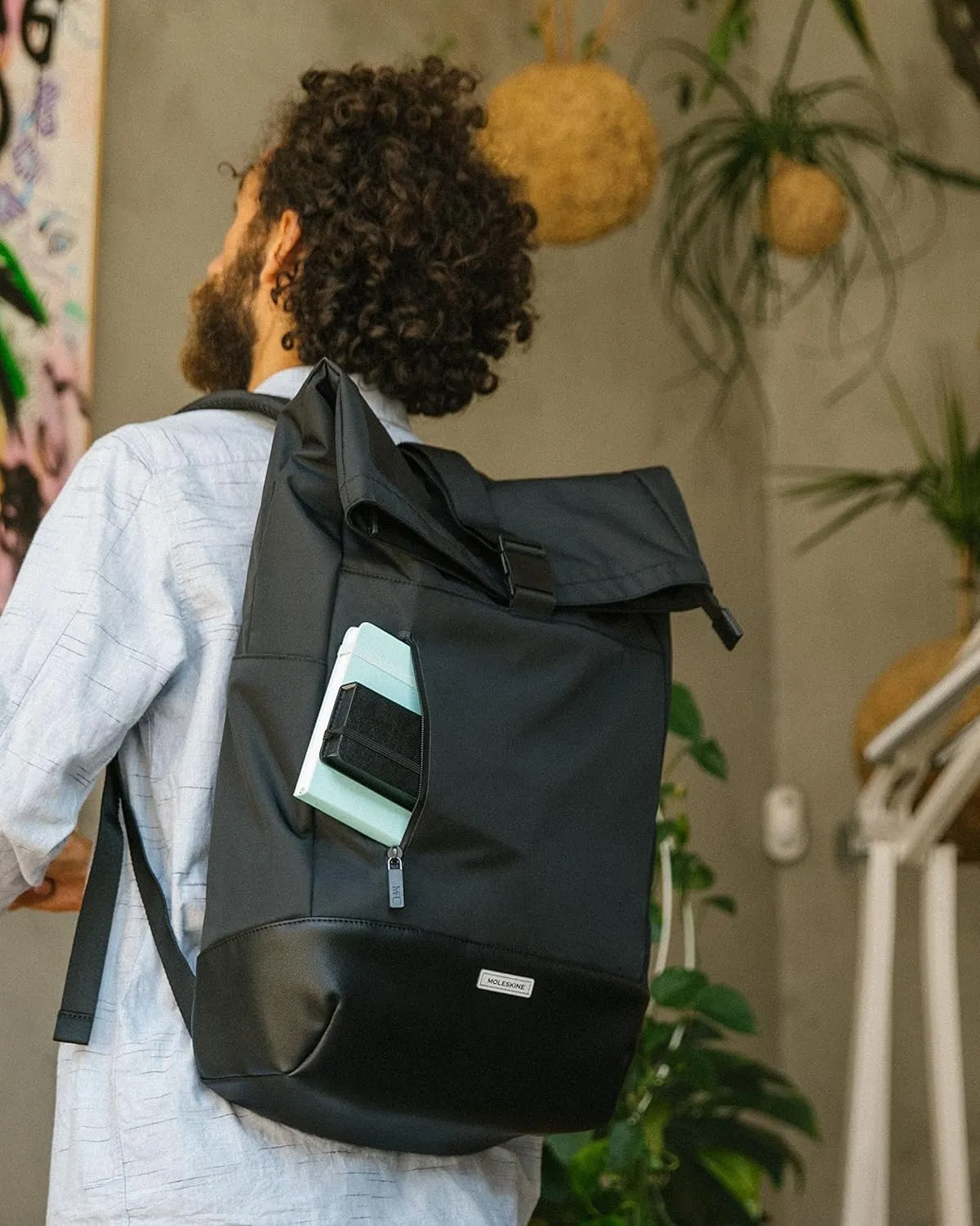 Moleskine Metro ROLLTOP Backpack Black, One Size
