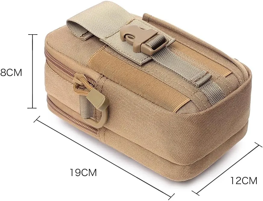 Molle bags, tactical EDC bags, multi-purpose tactical backpacks and compact multi-pocket tool bags with cushioned shock protection inside. Ideal for outdoor travel, hiking(Khaki)