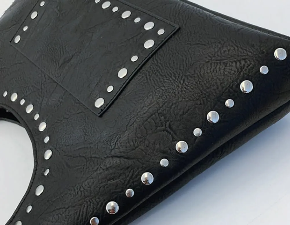 Molodo PU Leather Hobo Bag for Women Vintage Studded Tote Bag Handbag Trendy Shoulder Bag Punk Streetwear Handbag Purse