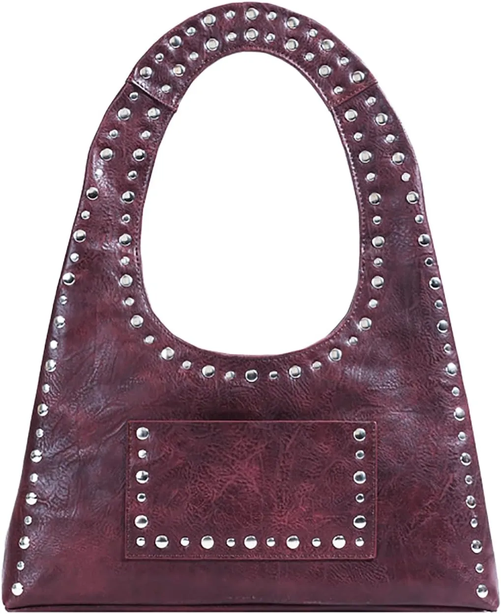Molodo PU Leather Hobo Bag for Women Vintage Studded Tote Bag Handbag Trendy Shoulder Bag Punk Streetwear Handbag Purse