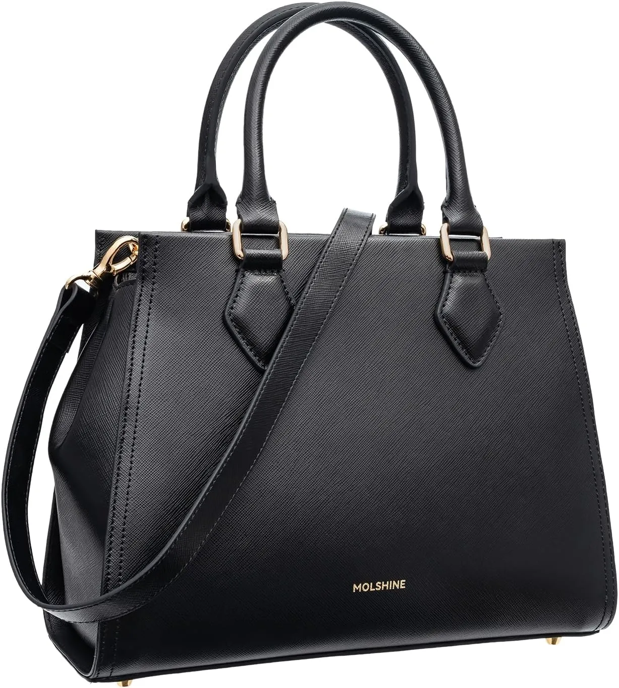 molshine Genuine Leather Tote Bags, Large Capacity Casual Top Handle Shoulder Handbag Crossbody Bag for Women Lady Model DLK0035