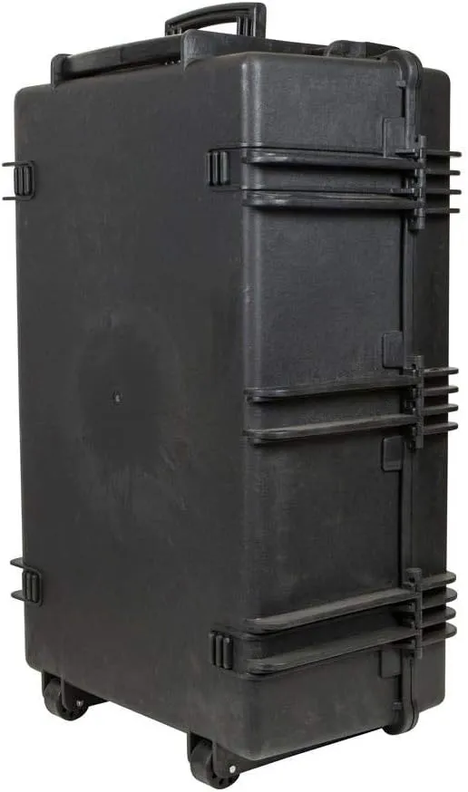 Monoprice Weatherproof Hard Case - 33 x 22 x 13 Inches, With Wheels and Customizable Foam, Shockproof, IP67, Ultraviolet And Impact Resistant Material, Black - Pure Outdoor Collection