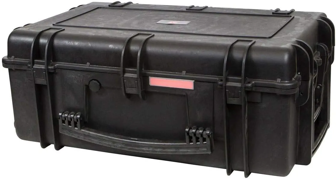 Monoprice Weatherproof Hard Case - 33 x 22 x 13 Inches, With Wheels and Customizable Foam, Shockproof, IP67, Ultraviolet And Impact Resistant Material, Black - Pure Outdoor Collection