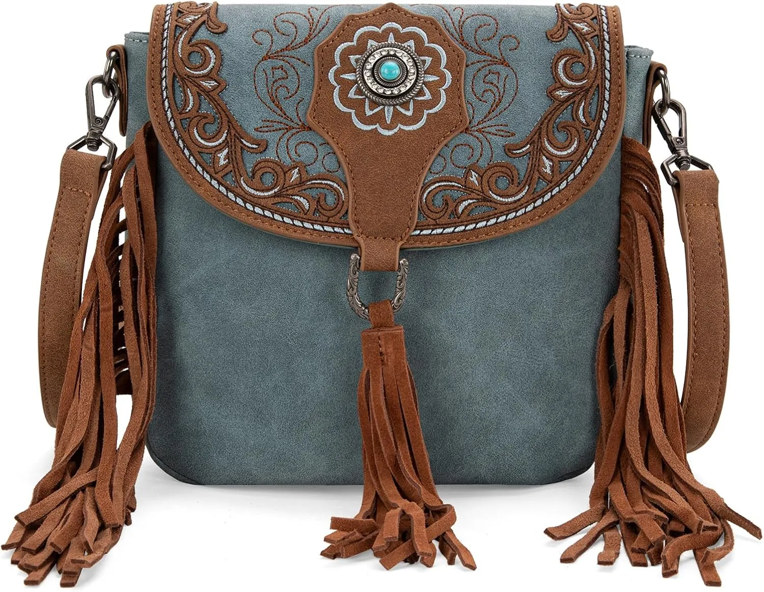 Montana West Western Crossbody Bags for Women Embroidered Denim Collection Purses