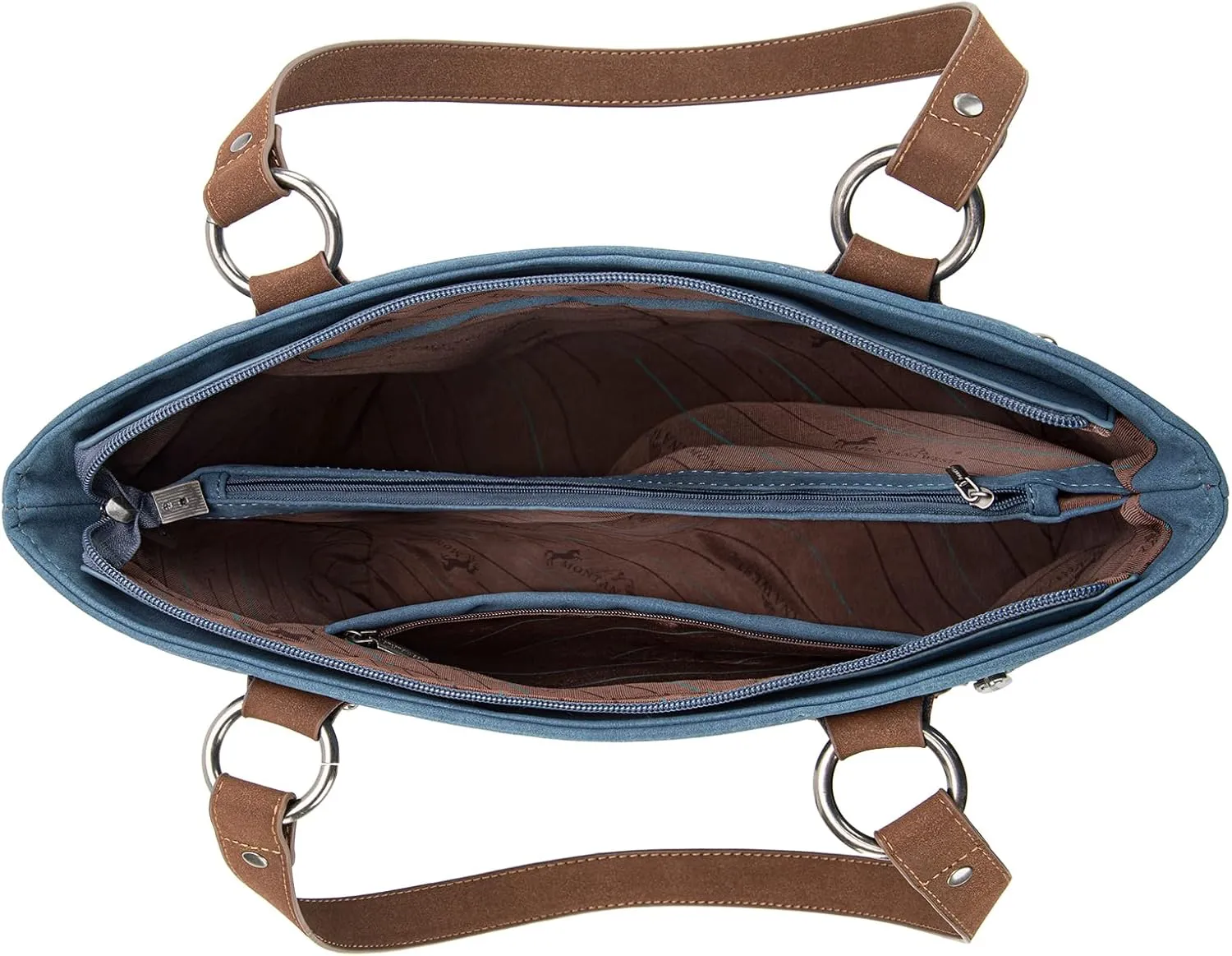 Montana West Western Two-Tone Large Tote Bag for Women Vintage Top Handle Ladies Shoulder Bags