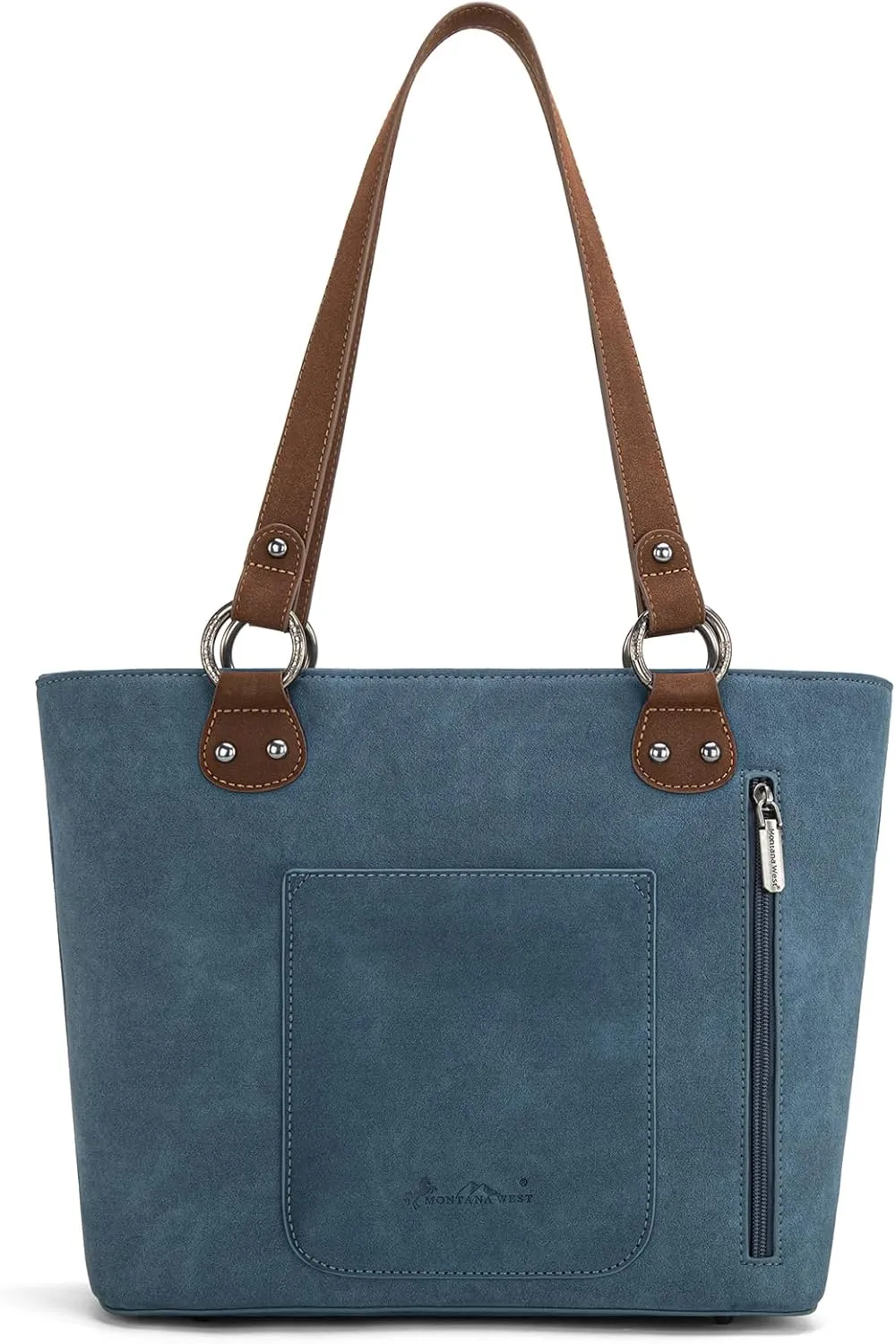 Montana West Western Two-Tone Large Tote Bag for Women Vintage Top Handle Ladies Shoulder Bags