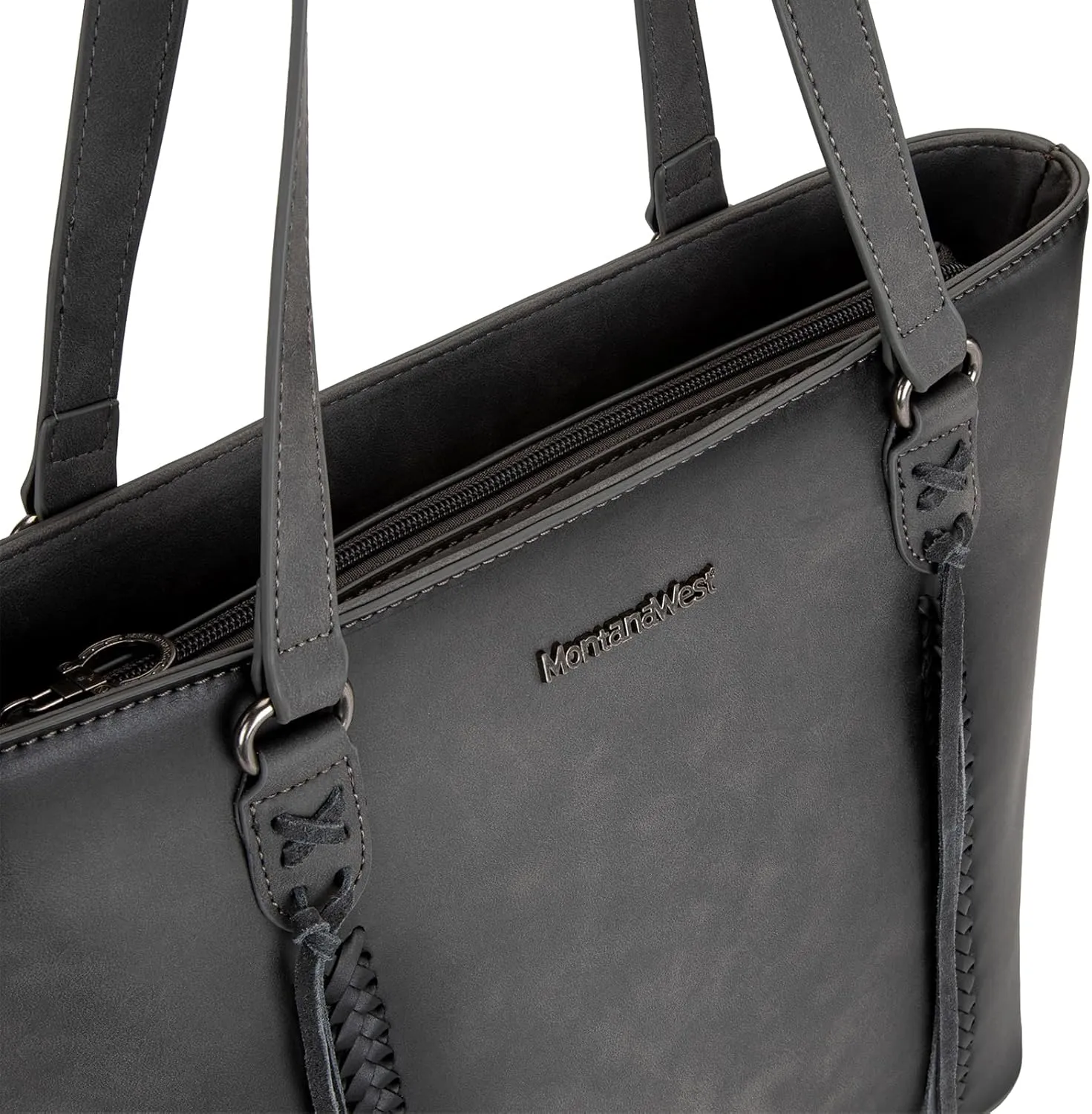 Montana West Western Two-Tone Large Tote Bag for Women Vintage Top Handle Ladies Shoulder Bags