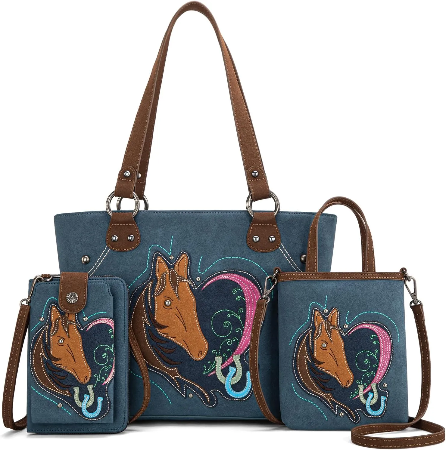 Montana West Western Two-Tone Large Tote Bag for Women Vintage Top Handle Ladies Shoulder Bags