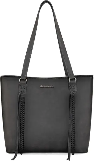 Montana West Western Two-Tone Large Tote Bag for Women Vintage Top Handle Ladies Shoulder Bags