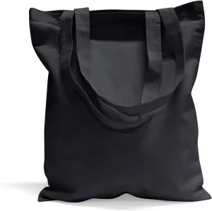 Morcheiong 6 Pack Black Cotton Canvas Bag Blank Tote Canvas Bags Reusable Grocery Shopping Bags, Suitable for DIY Craft, Shopping, Drawing, Advertising, Grocery, Promotion, Gift, Activity