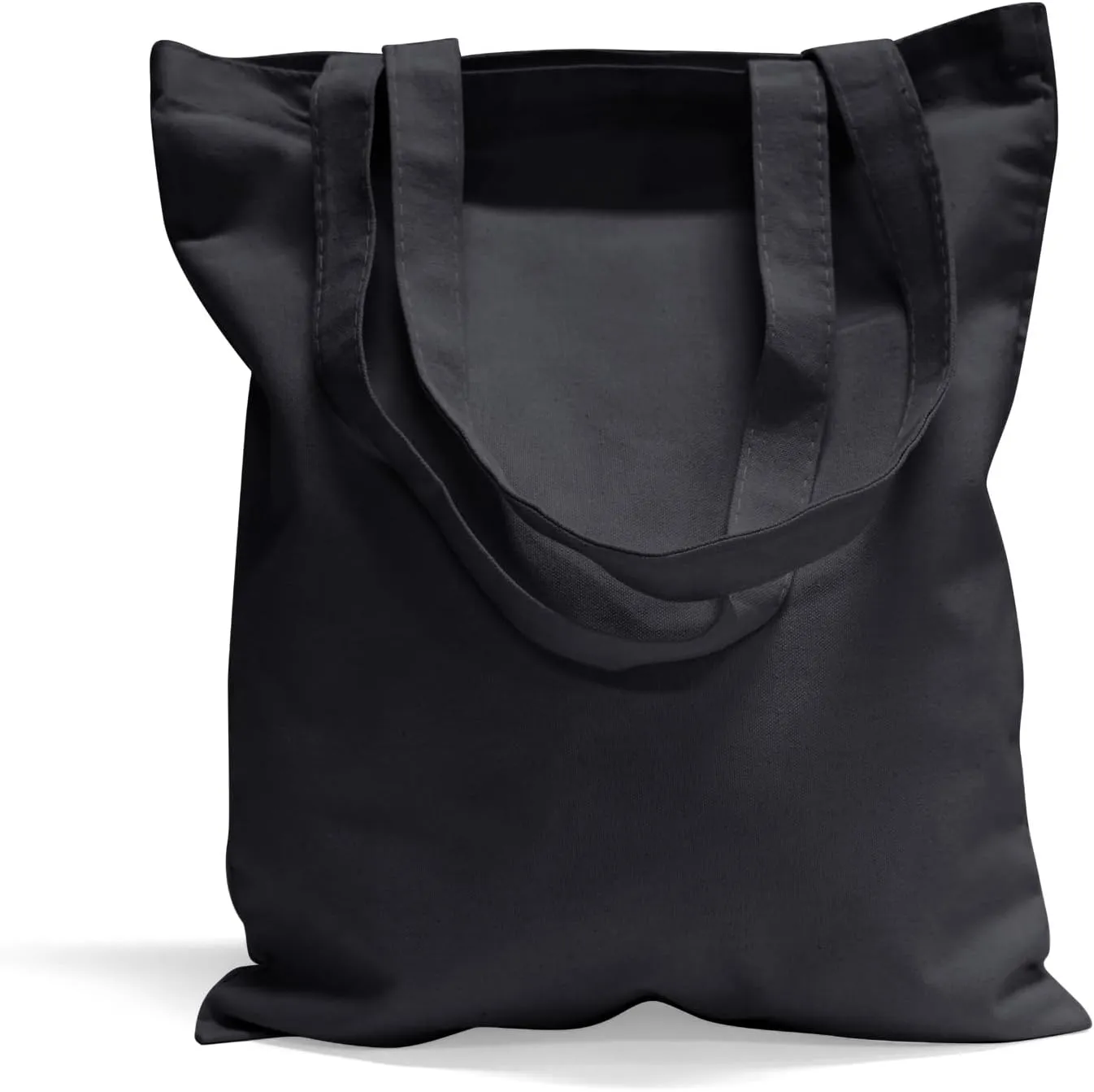 Morcheiong 6 Pack Black Cotton Canvas Bag Blank Tote Canvas Bags Reusable Grocery Shopping Bags, Suitable for DIY Craft, Shopping, Drawing, Advertising, Grocery, Promotion, Gift, Activity