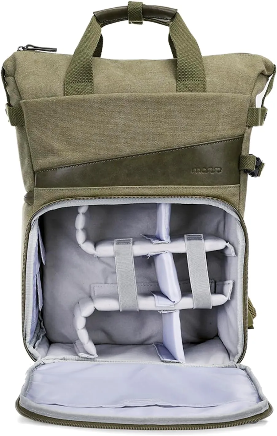 MOSISO Camera Backpack, DSLR/SLR/Mirrorless Camera Bag Case with Tripod Holder&15-16 inch Laptop Compartment&PU Handle, Canvas Photography Backpack Compatible with Canon/Nikon/Sony, Olive Yellow