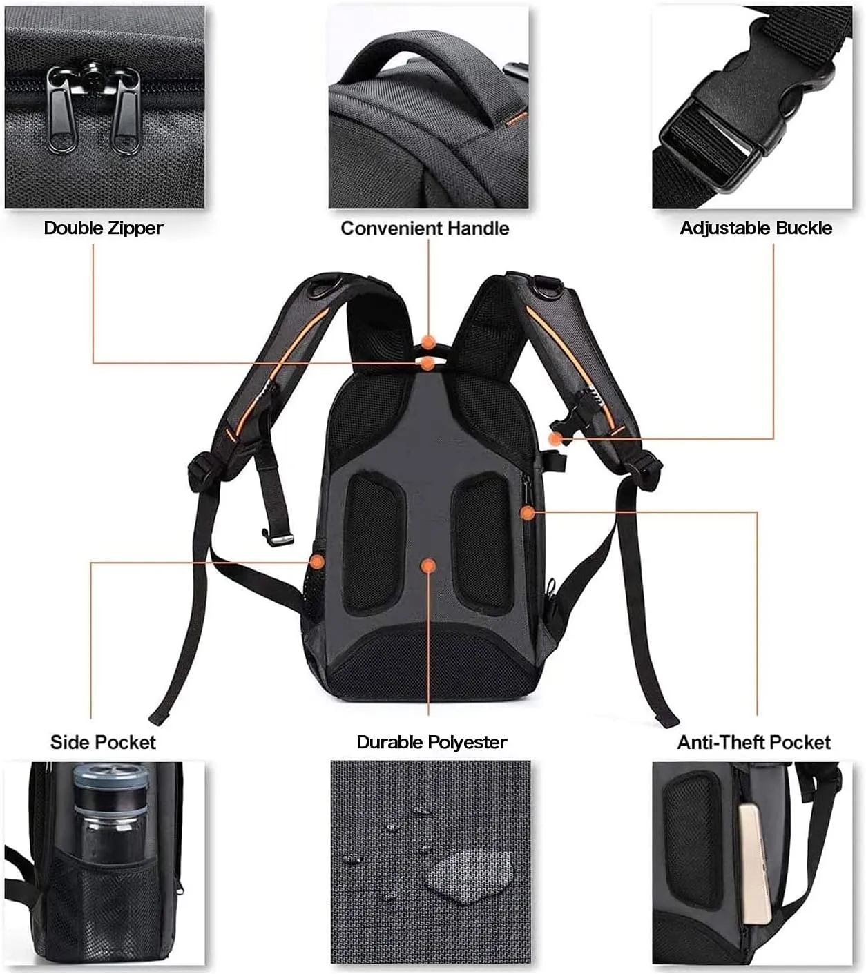MOSISO Camera Backpack,DSLR/SLR/Mirrorless Photography Backpack Buffer Padded Shockproof Camera Bag with Customized Modular Inserts&Tripod Holder Compatible with Canon,Nikon,Sony etc, Gray