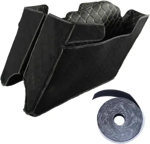Moto Onfire US Stock Saddlebag Liners, Beige Stitching, Extended Bags Inserts Fit for 2013 and down, Stretched Hard Saddlebags