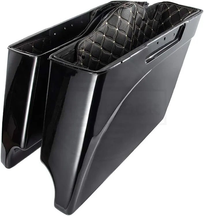 Moto Onfire US Stock Saddlebag Liners, Beige Stitching, Extended Bags Inserts Fit for 2013 and down, Stretched Hard Saddlebags