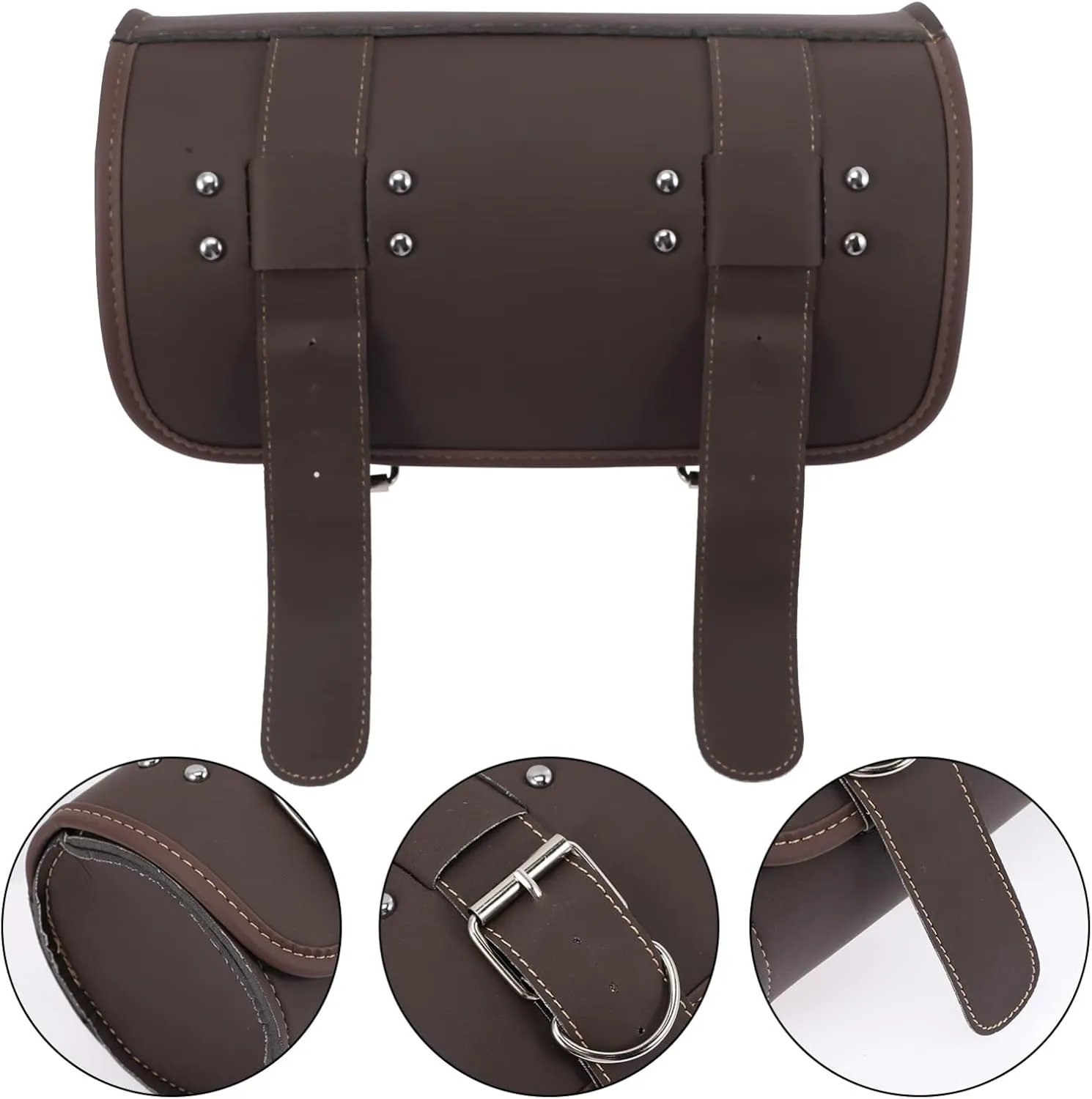 Motorcycle Fork Bag Pu Leather Handlebar Pouch Tool Storage Water-Resistant for Motorbike Enthusiasts