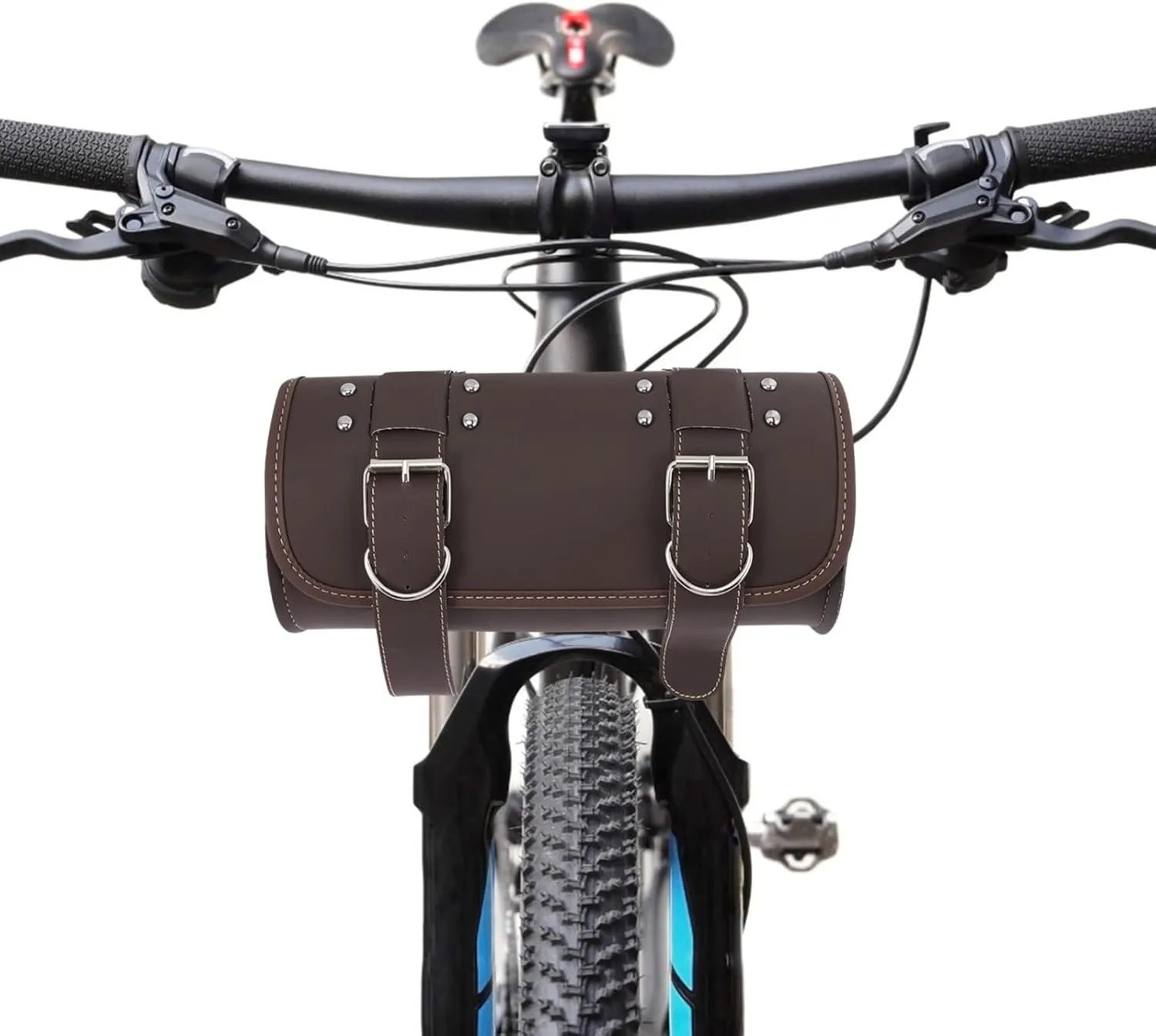 Motorcycle Fork Bag Pu Leather Handlebar Pouch Tool Storage Water-Resistant for Motorbike Enthusiasts