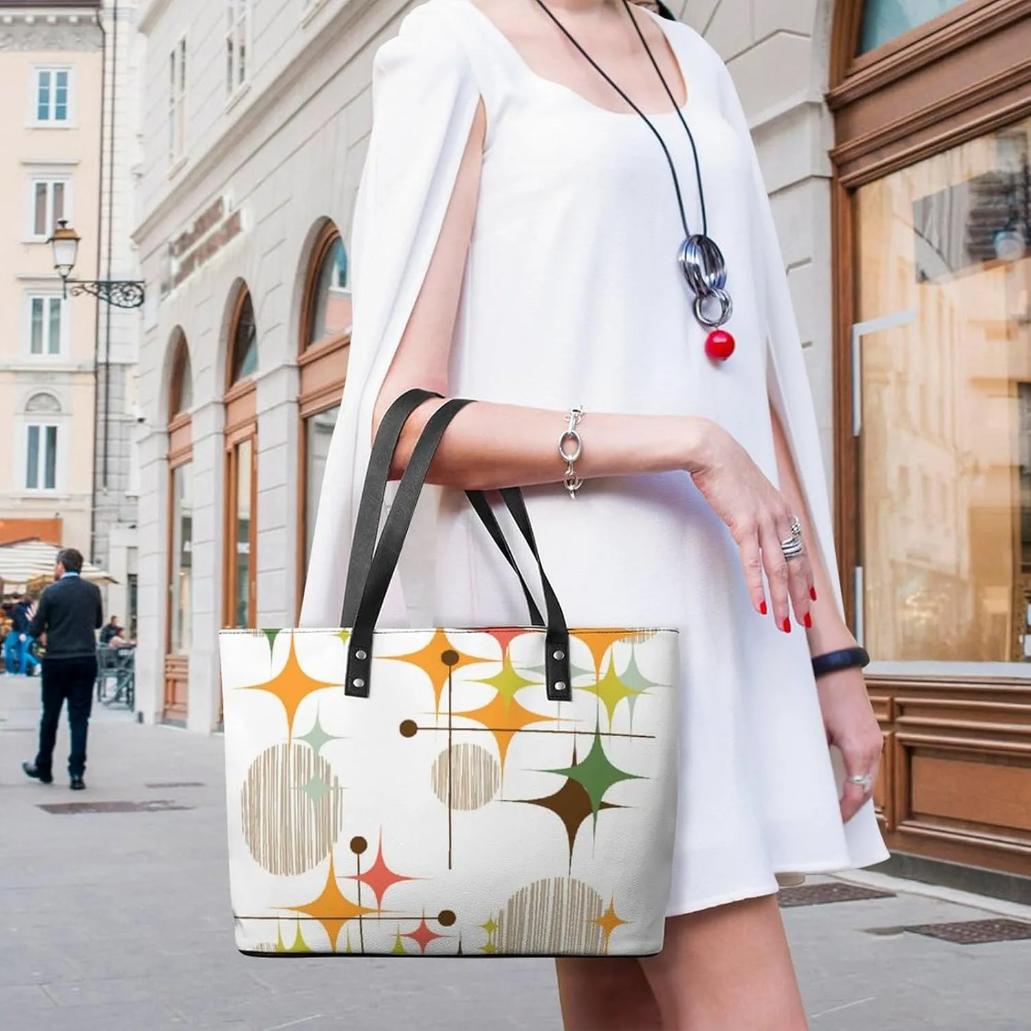 Mud Print Style A Leather Handbag with Large Capacity And Portability