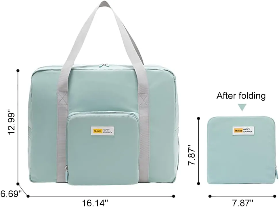 Muka Custom Embroidered Duffle Bags, Foldable Travel Bag Dark Blue Storage Bag with Personalized Logo