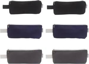Multi-purpose 100% Cotton 12oz Canvas Zippered Cosmetic Makeup Pouch 6-pack