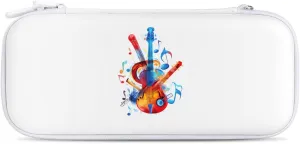 Musical Notes Violin Instruments Compatible with Switch Carrying Case Hard Travel Game Bag Pouch with 15 Games Accessories