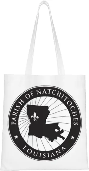 Natchitoches Parish La Seal Tote Bag for Women Canvas Tote Bags Reusable Shopping Bags Use For Shopping The Tote Bag,Grocery Bags,DIY Gift Bags