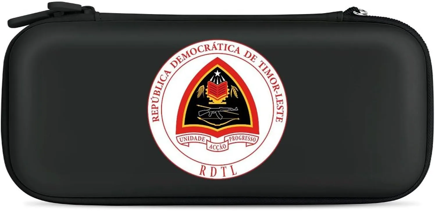 National Emblem of East Timor Compatible with Switch Carrying Case Hard Travel Game Bag Pouch with 15 Games Accessories