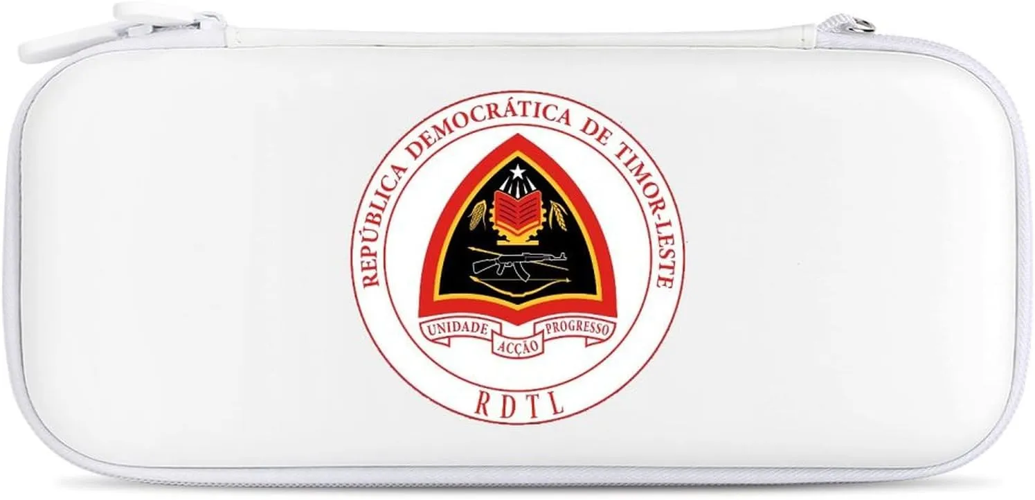 National Emblem of East Timor Compatible with Switch Carrying Case Hard Travel Game Bag Pouch with 15 Games Accessories