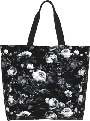 Navy Blue White Stripes horizontal Women's Tote Bag Large Capacity Single Shoulder Bags Handbag for Shopping Work