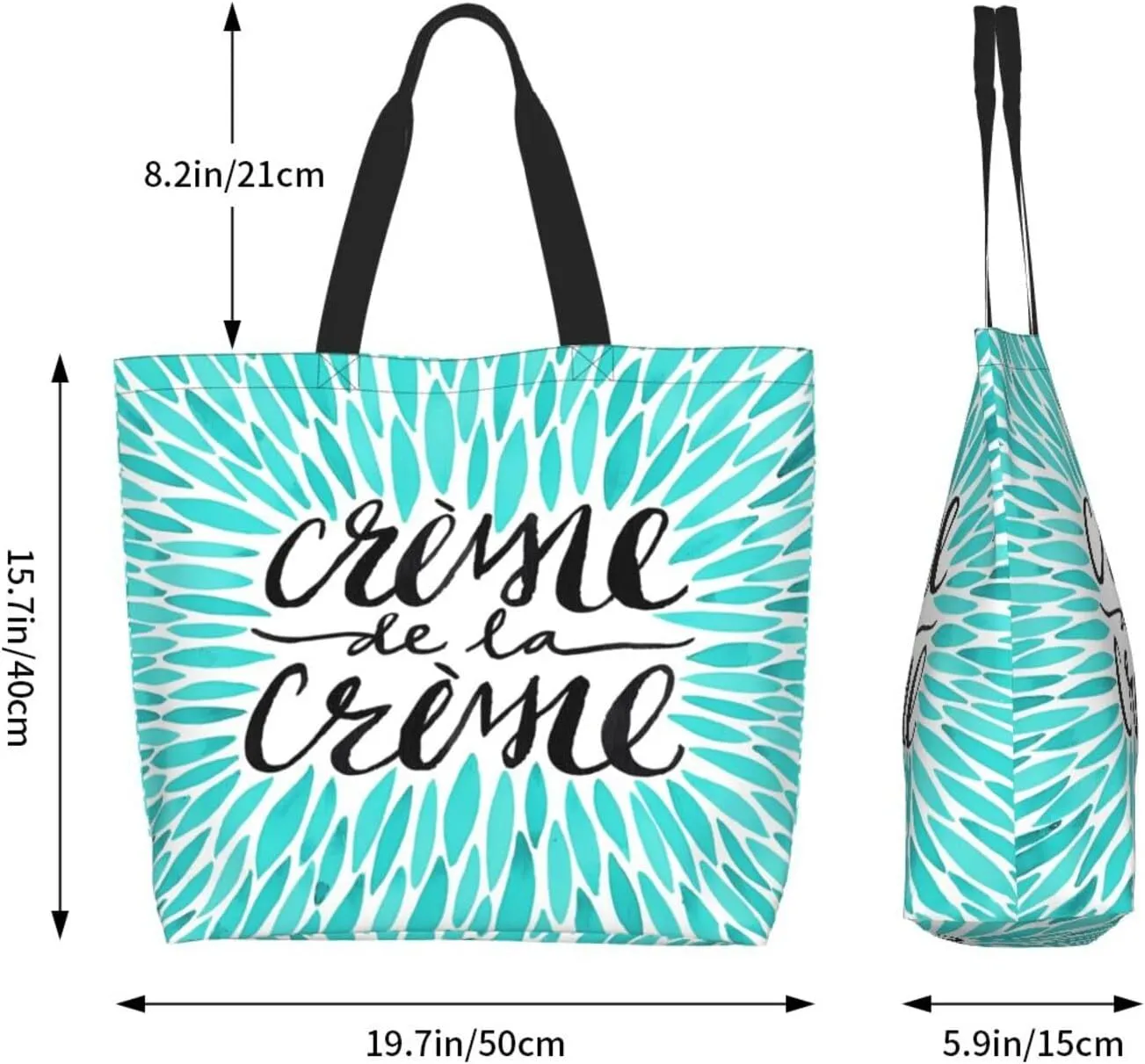 Navy Blue White Stripes horizontal Women's Tote Bag Large Capacity Single Shoulder Bags Handbag for Shopping Work