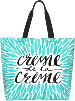 Navy Blue White Stripes horizontal Women's Tote Bag Large Capacity Single Shoulder Bags Handbag for Shopping Work