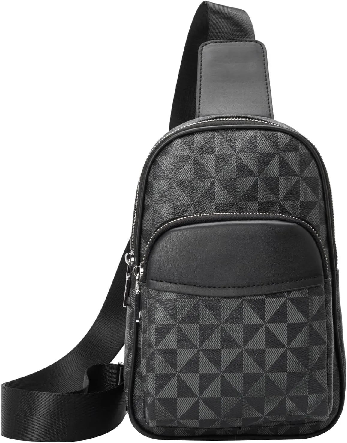 NEICOA Small Sling Bag for Women Vegan Leather Fanny Pack Everyday Chest Bag Crossbody Purse for Travel (Black)