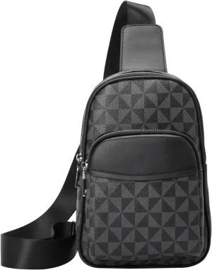 NEICOA Small Sling Bag for Women Vegan Leather Fanny Pack Everyday Chest Bag Crossbody Purse for Travel (Black)