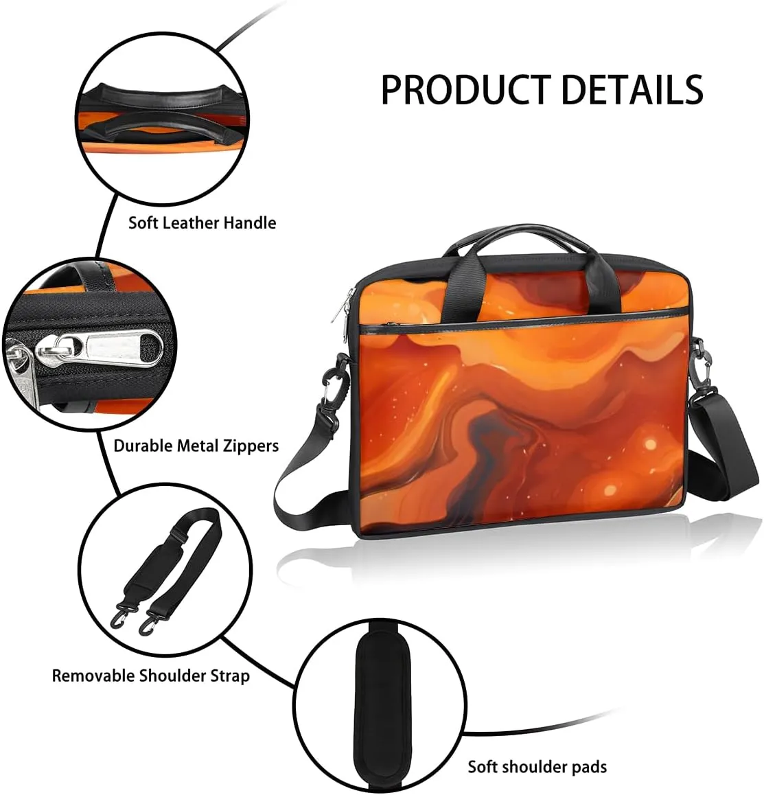 Neon Popsicle Laptop Bag for Men Women 13-15 Inch Case Bags Sleeve Shoulder with Anti Slip Removable The Pad Straps
