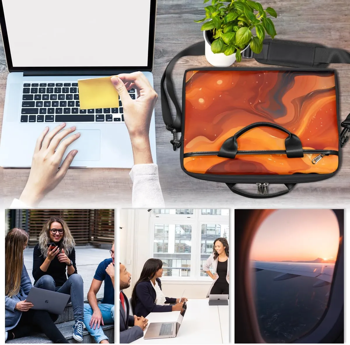 Neon Popsicle Laptop Bag for Men Women 13-15 Inch Case Bags Sleeve Shoulder with Anti Slip Removable The Pad Straps