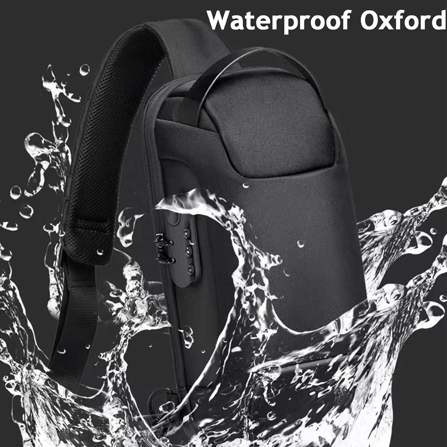New Carbon Fiber Streamline Anti-Theft Sling Bag, Fashion Waterproof USB Charging Anti Theft Crossbody Bag Unisex