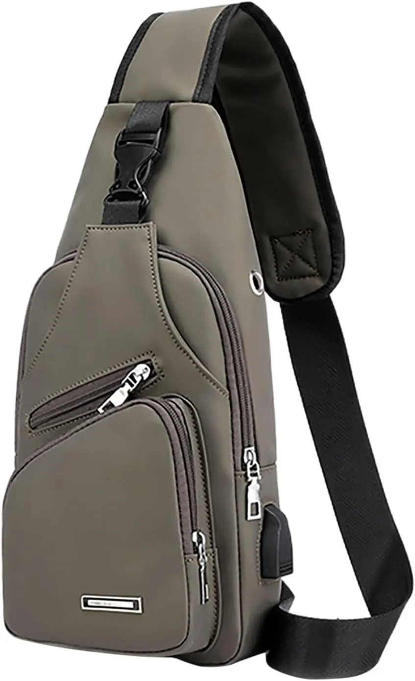 New Fashionable Layer Crossbody Bag Lightweight Nylon Sport Running Hiking Bag Messenger Bags (Khaki, One Size)