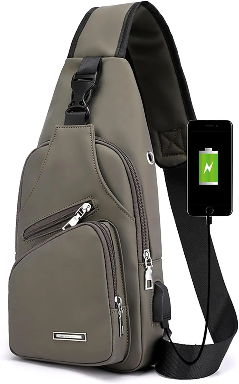 New Fashionable Layer Crossbody Bag Lightweight Nylon Sport Running Hiking Bag Messenger Bags (Khaki, One Size)