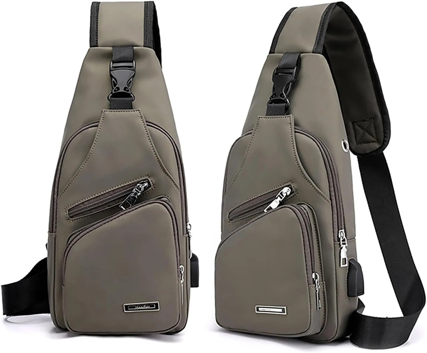 New Fashionable Layer Crossbody Bag Lightweight Nylon Sport Running Hiking Bag Messenger Bags (Khaki, One Size)