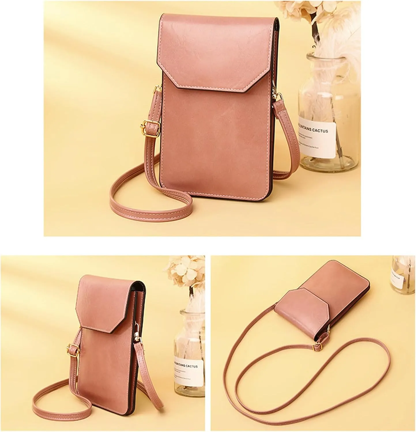 New Spring Women's Wallet One Shoulder Crossbody Bag Korean Functional Phone Bag One Shoulder Bag (Black, 11X2X17CM) women's crossbody handbags
