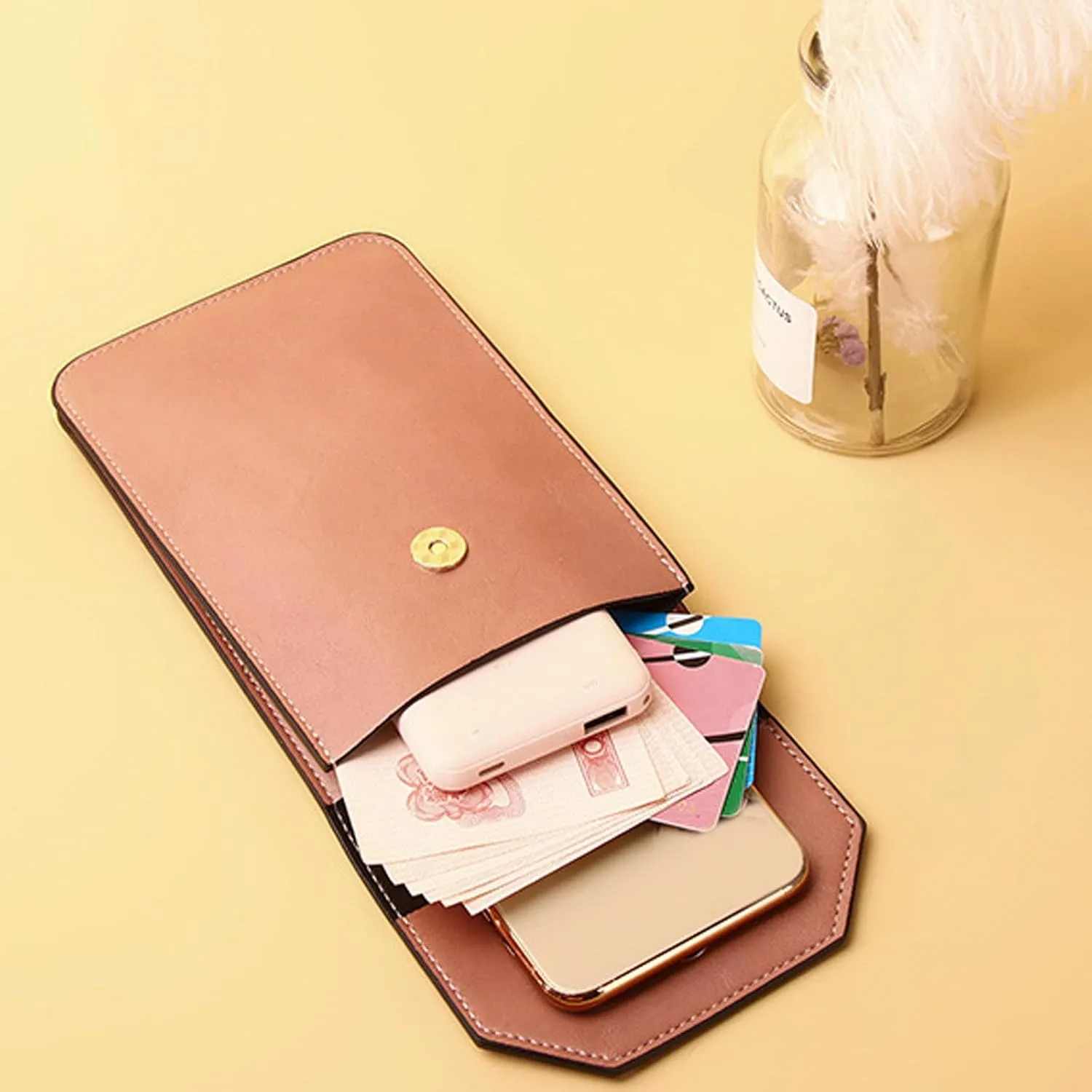 New Spring Women's Wallet One Shoulder Crossbody Bag Korean Functional Phone Bag One Shoulder Bag (Black, 11X2X17CM) women's crossbody handbags