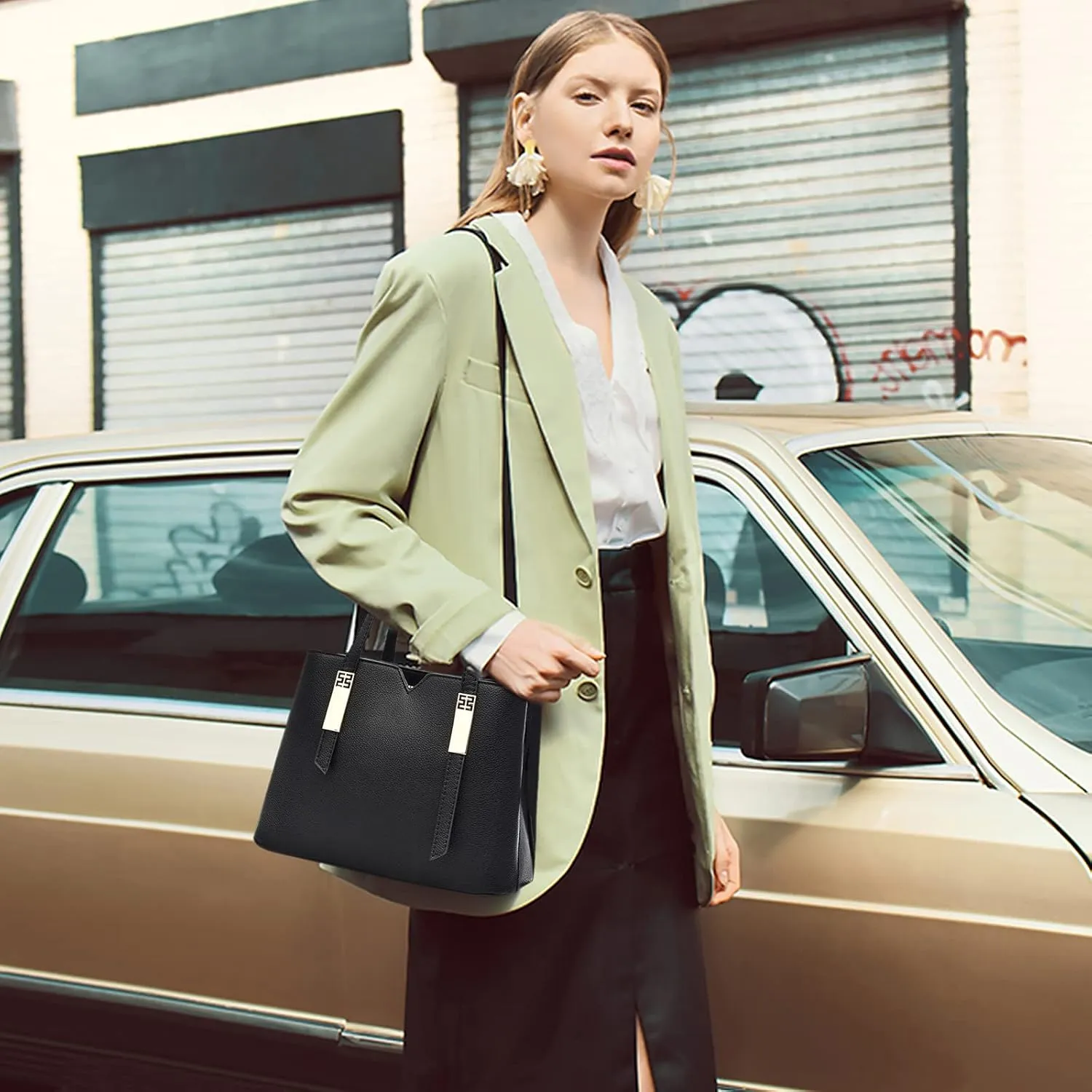 NICOLE & DORIS Handbags for Women Elegant Shoulder Bags Top Handle Bag Tote Ladies Crossbody Bags PU Leather Work Bag