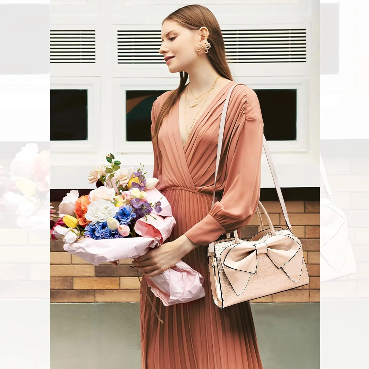 NICOLE & DORIS Handbags for Women Fashion Top Handle Bags Patent Leather Tote Bag Party Clutch Bag Crossbody Shoulder Bags