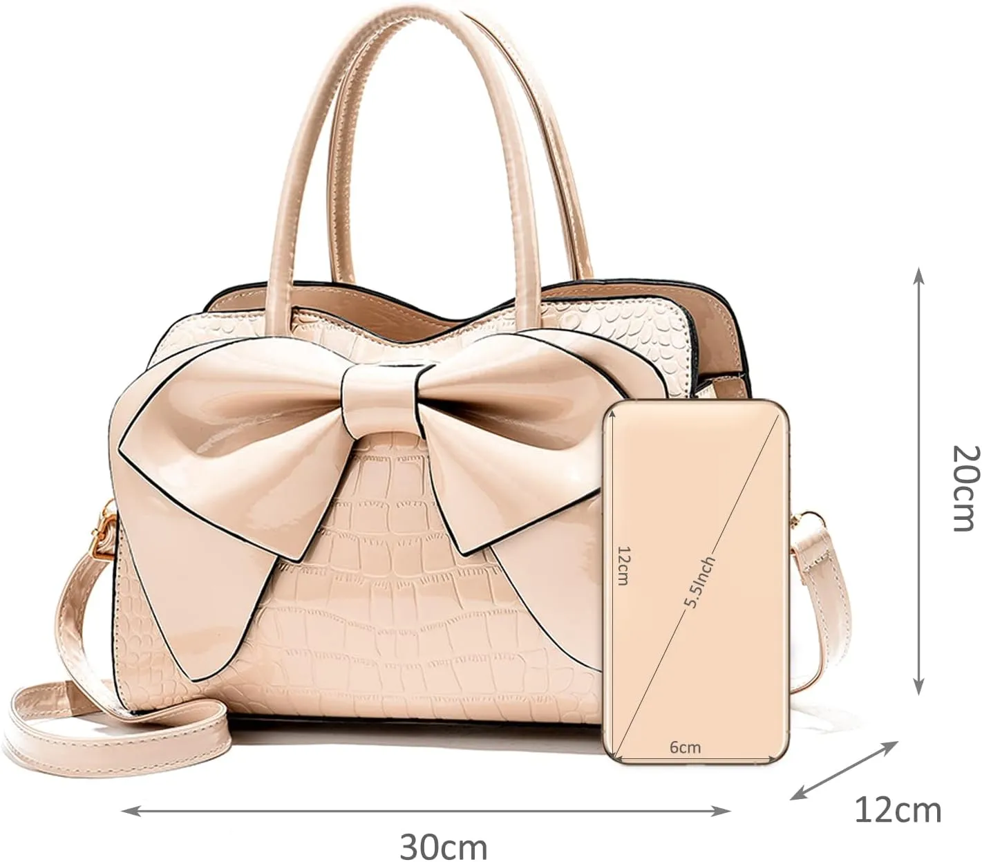 NICOLE & DORIS Handbags for Women Fashion Top Handle Bags Patent Leather Tote Bag Party Clutch Bag Crossbody Shoulder Bags