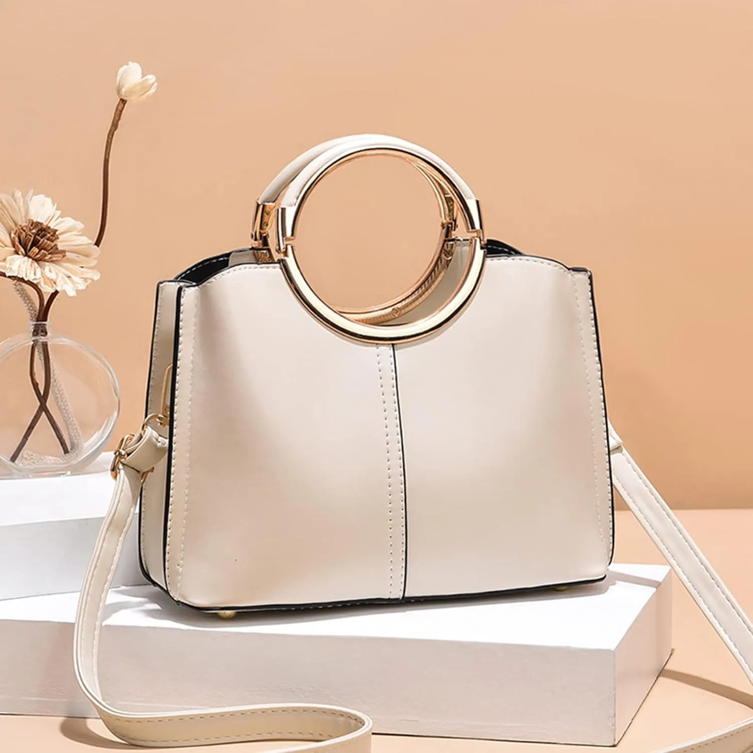 NICOLE & DORIS Womans Handbags Small Crossbody Bag Top-handle Bags PU Leather Shoulder Bag Bowler Bag Ladies Messenger Bags
