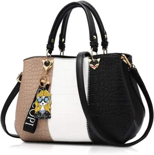 NICOLE & DORIS Women Handbag Fashion Ladies Handbags & Shoulder Bags Multicolor Top Handle Bag Crossbody Bag with Pompom