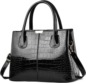 NICOLE & DORIS Women Handbag Patent Leather Top Handle Bags Shoulder Bag Elegant Tote Bag Ladies Hand Bag for Work